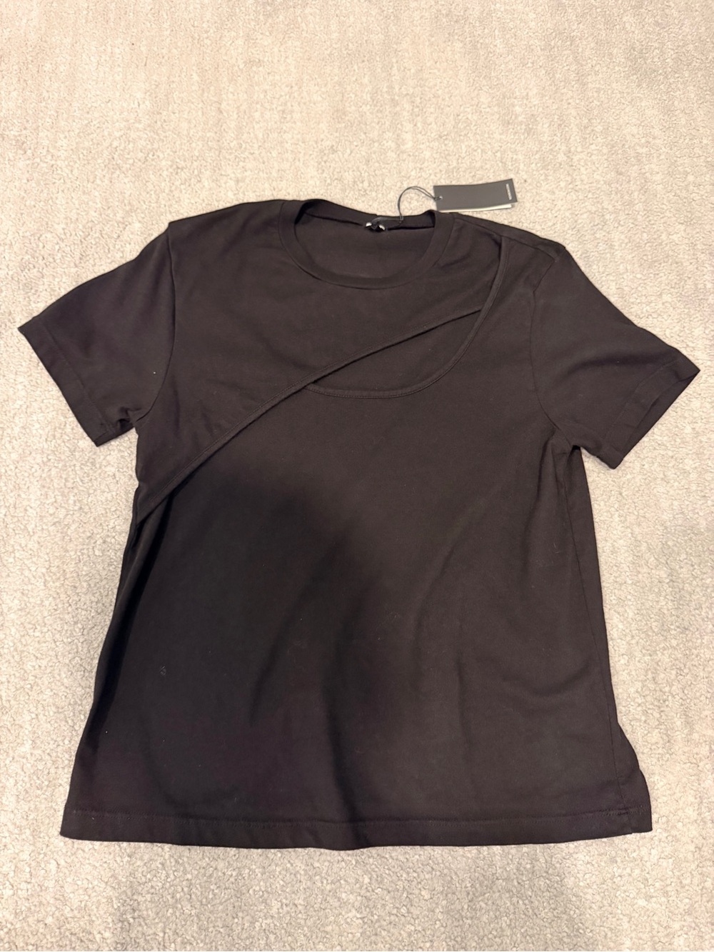 Monrow Black Short Sleeve Layered Tee
